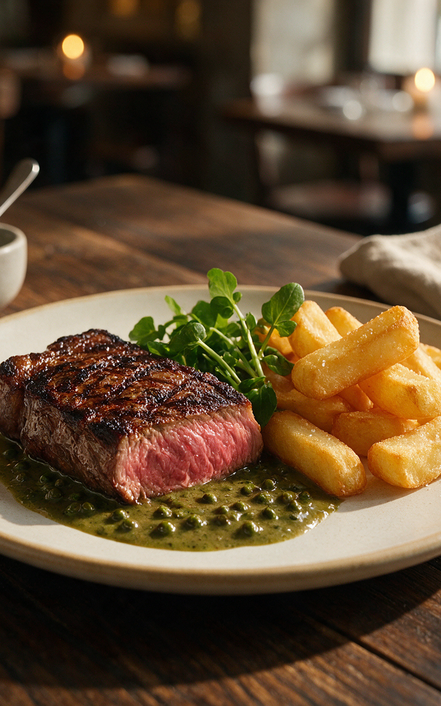 Dry-Aged Sirloin & Peppercorn Sauce