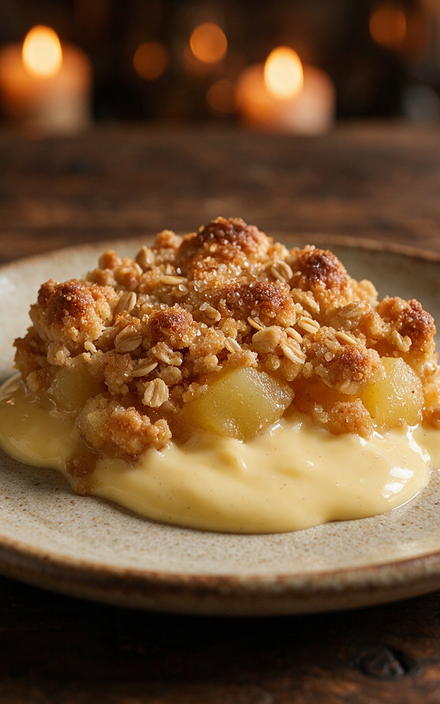 Bramley Apple Crumble & Custard